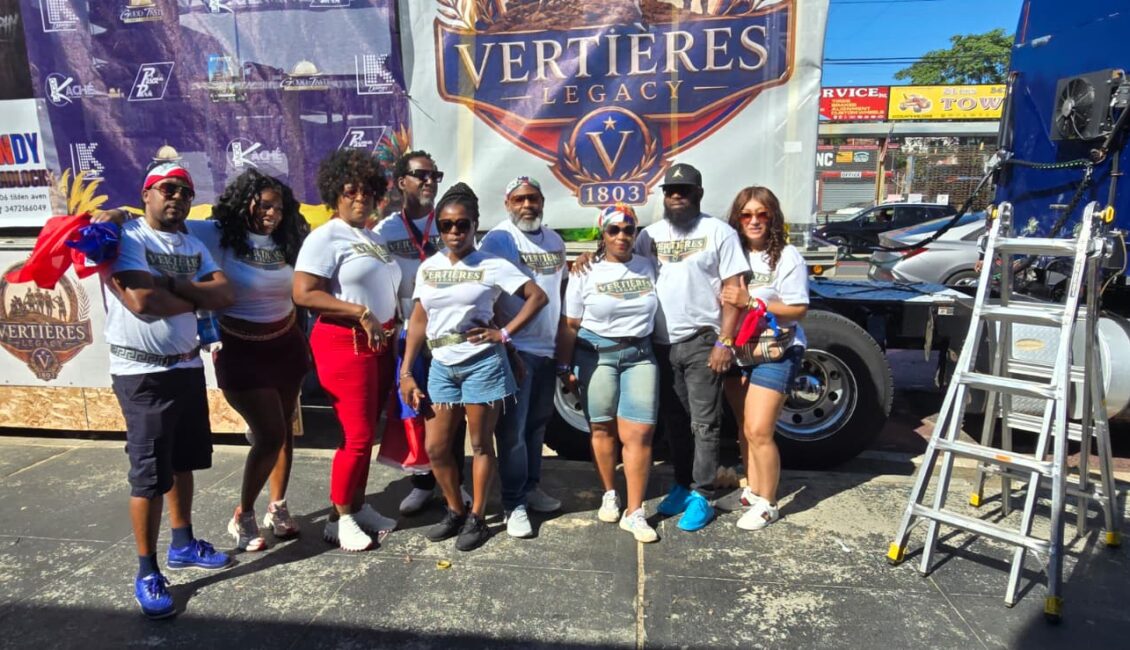 The Vertières Legacy team on Eastern Parkway during the 2026 West Indian American Day Carnival in Brooklyn, New York.